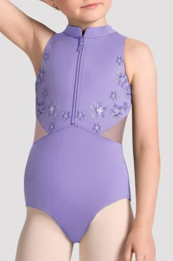 Girls Cayla Zip Front Leotard