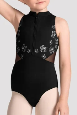Girls Cayla Zip Front Leotard