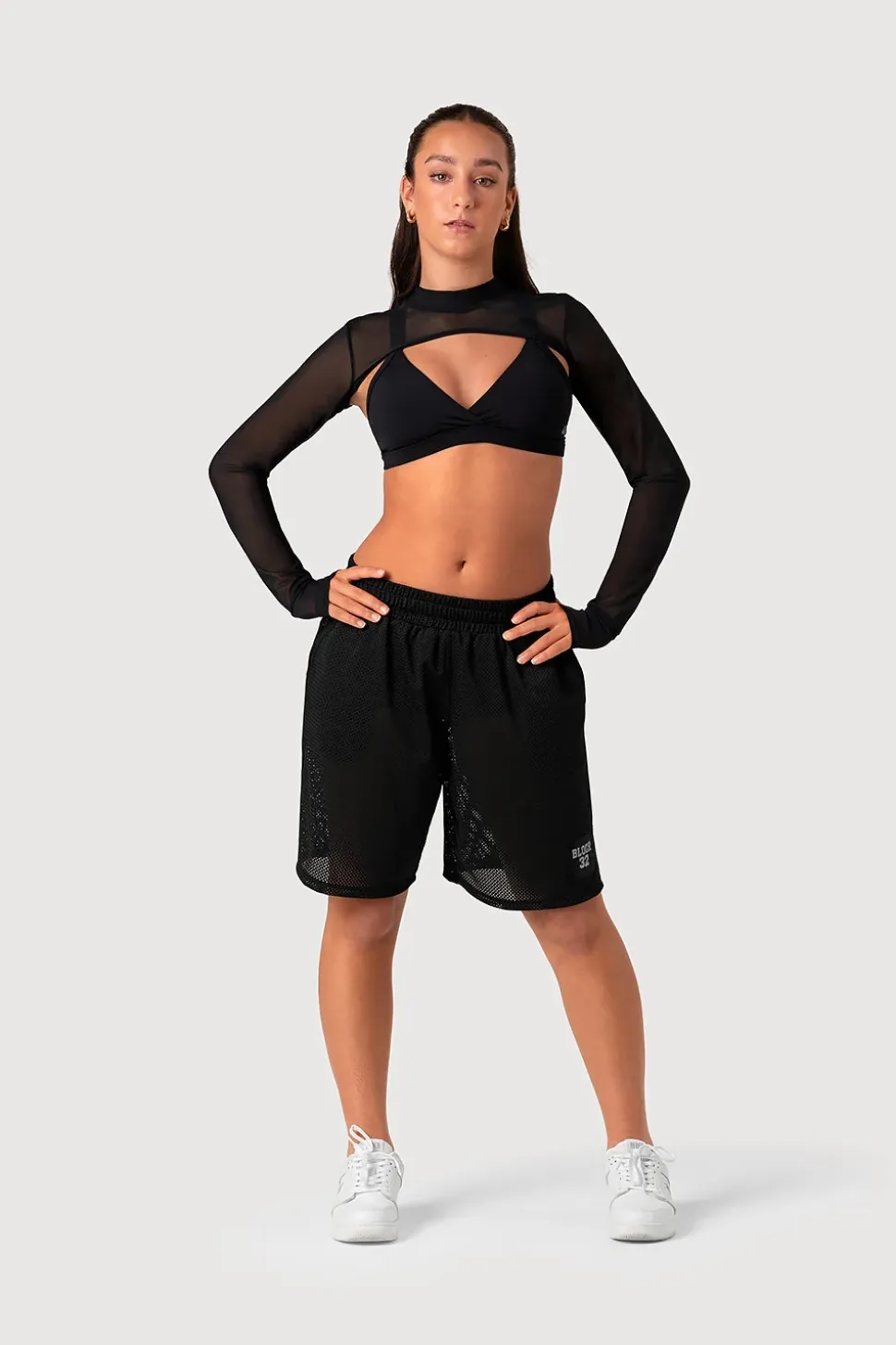 Girls Mesh Bolero Crop Top
