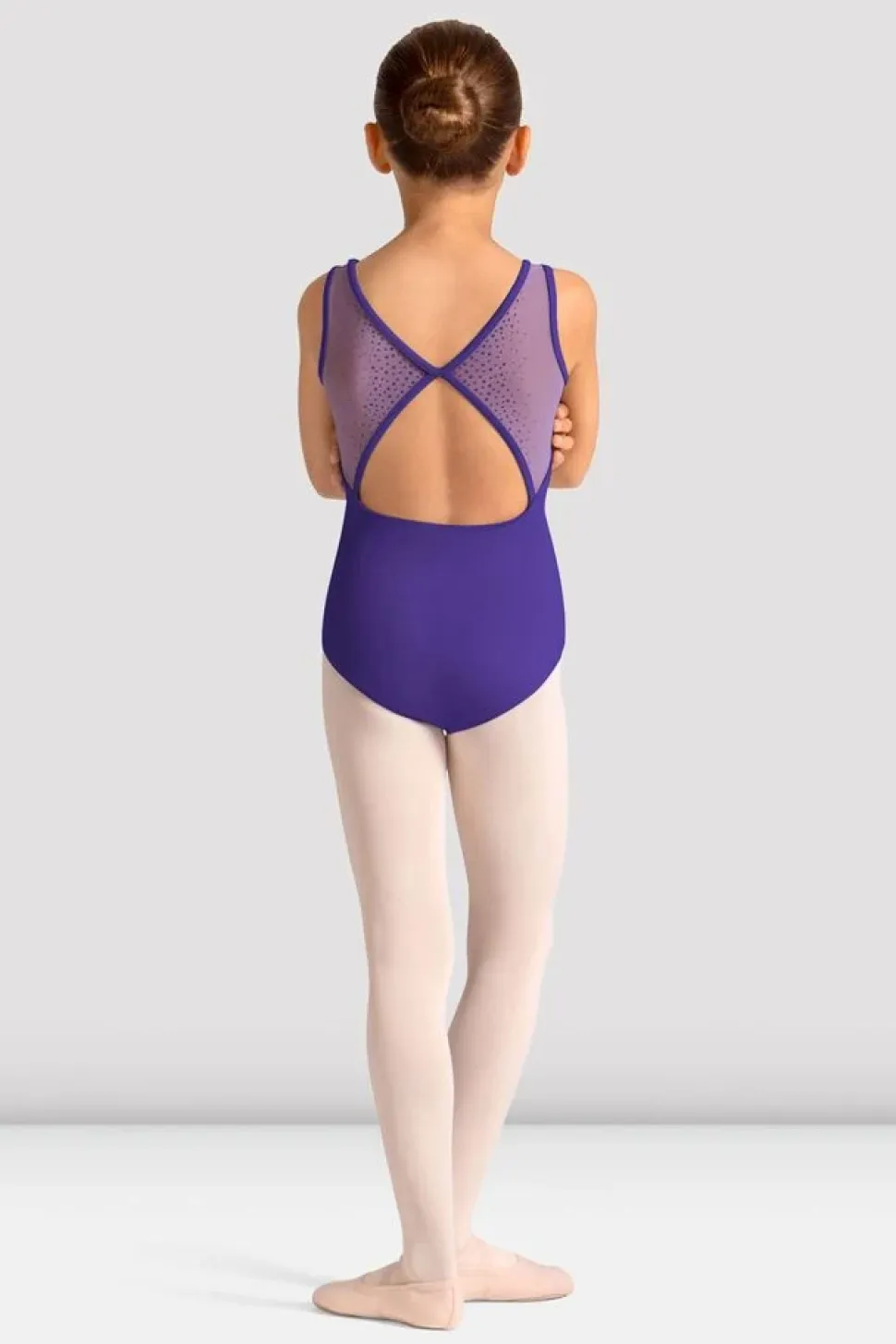 Girls Mirella Celestia Boat Neck Printed Leotard