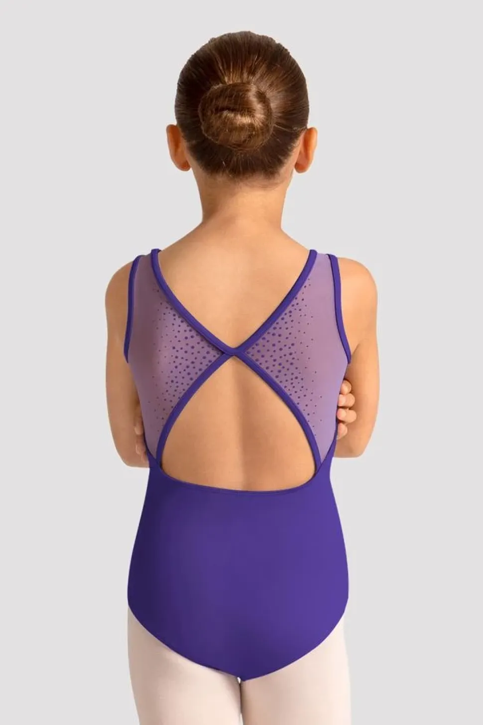 Girls Mirella Celestia Boat Neck Printed Leotard