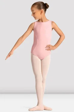 Girls Mirella Celestia Boat Neck Printed Leotard