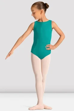 Girls Mirella Celestia Boat Neck Printed Leotard