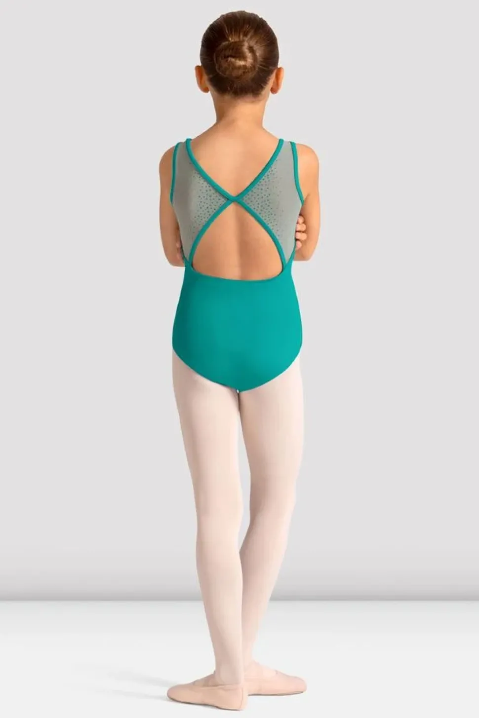 Girls Mirella Celestia Boat Neck Printed Leotard