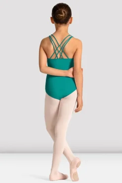 Girls Mirella Celestia Cross Back Printed Leotard