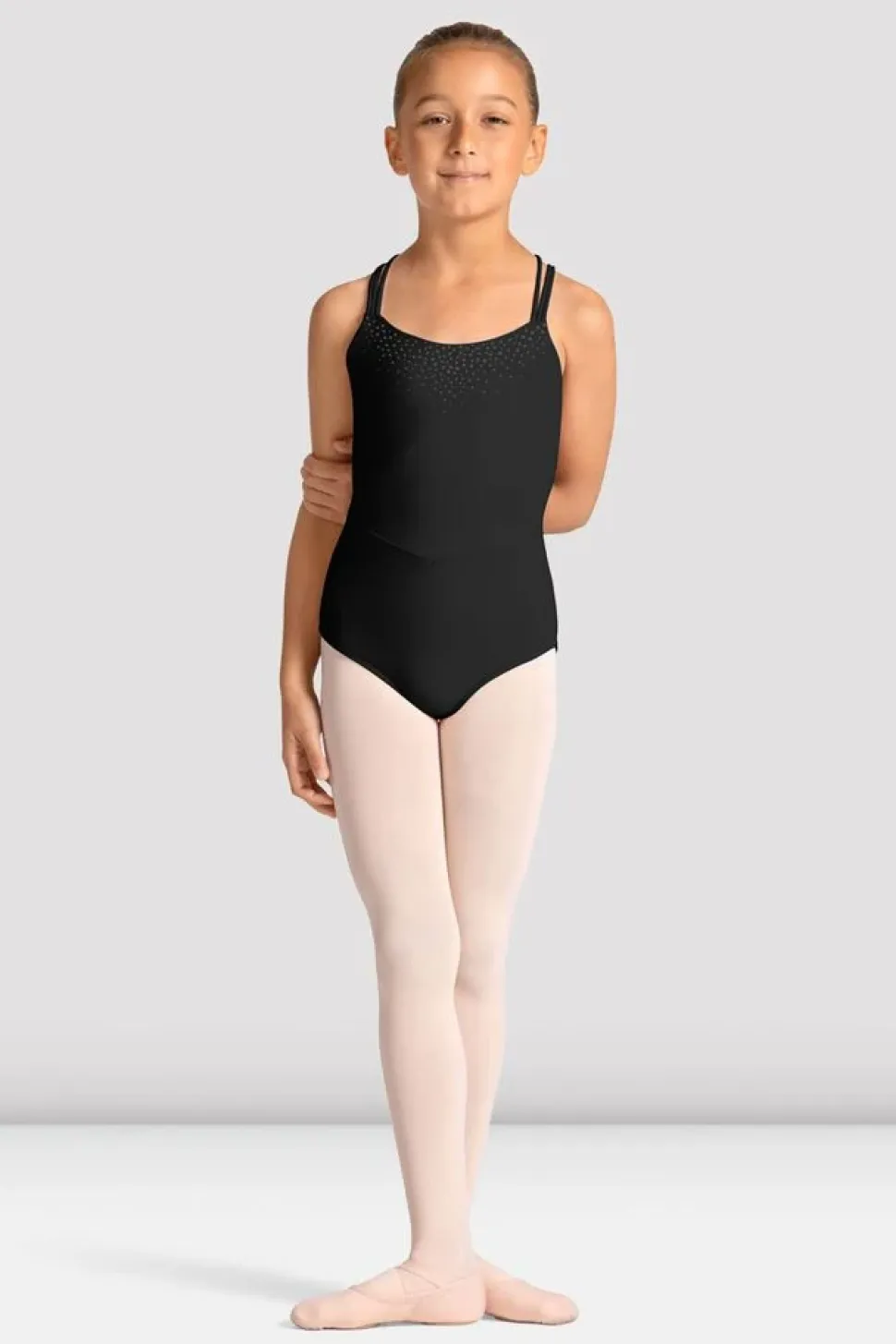 Girls Mirella Celestia Cross Back Printed Leotard