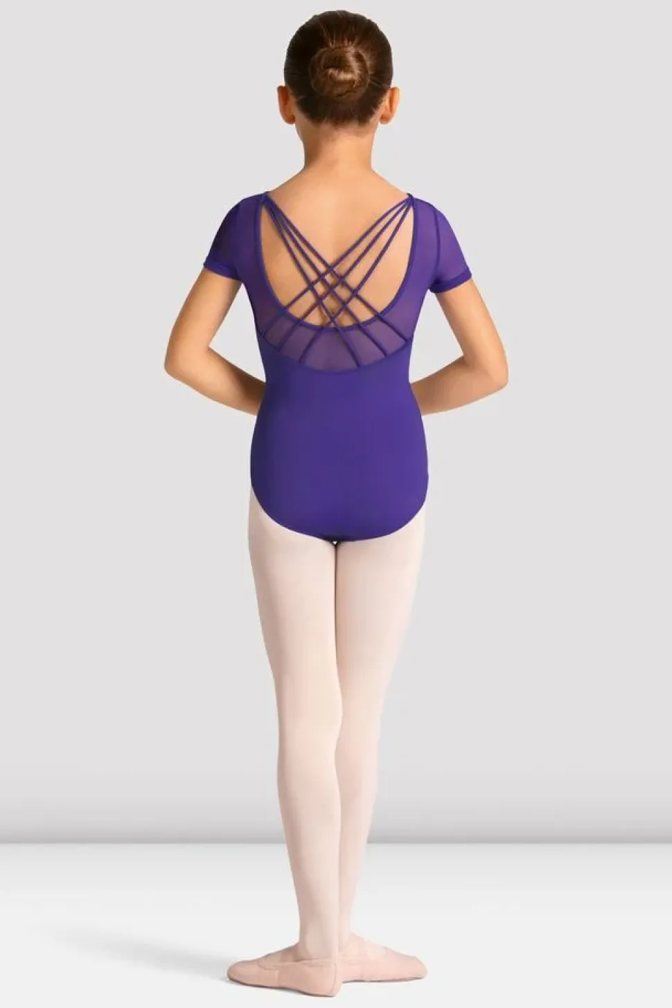 Girls Mirella Celestia Short Sleeve Printed Leotard