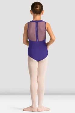 Girls Mirella Celestia Zip Back Printed Leotard