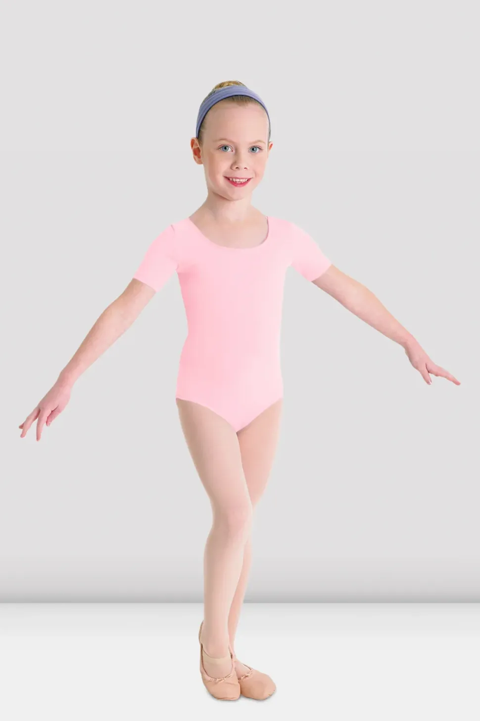 Girls Short Sleeve Round Neck Leotard