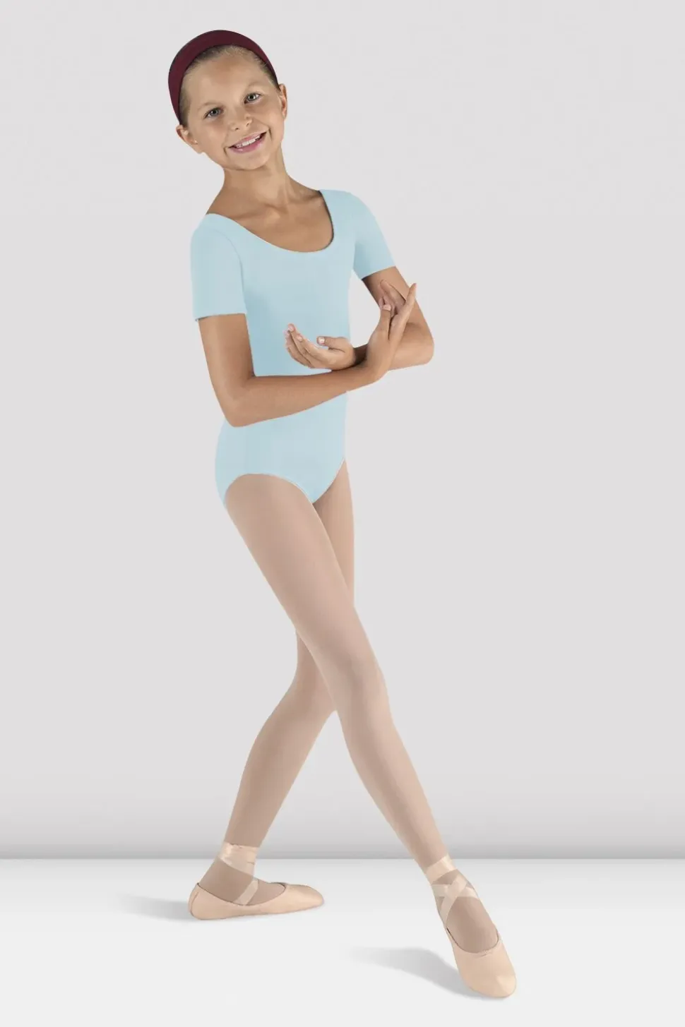 Girls Short Sleeve Round Neck Leotard