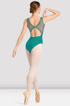 Ladies Mirella Celeste Boat Neck Printed Leotard