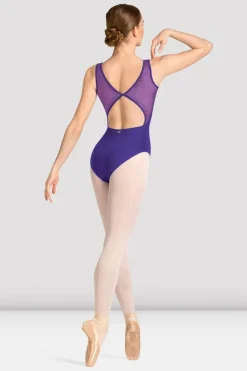 Ladies Mirella Celeste Boat Neck Printed Leotard