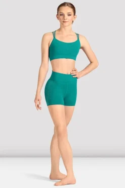 Ladies Mirella Celeste Cross Back Printed Crop Top