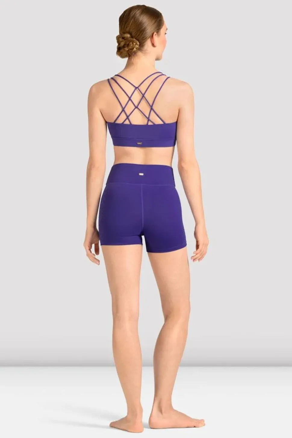 Ladies Mirella Celeste Cross Back Printed Crop Top