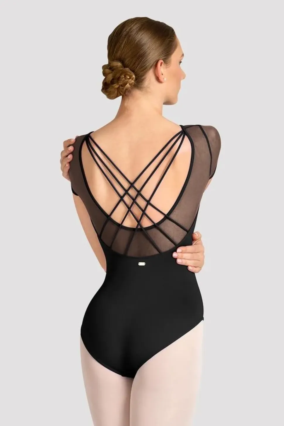 Ladies Mirella Celeste Short Sleeve Printed Leotard